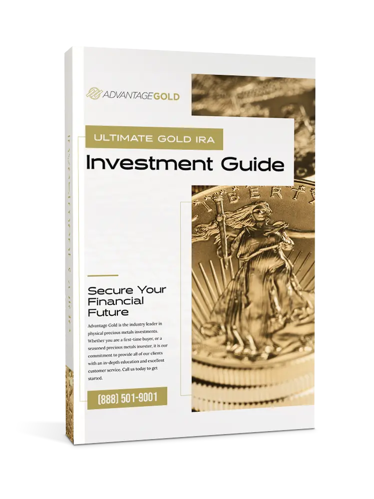 Advantage Gold specialist holding the Ultimate Gold IRA Investment Guide